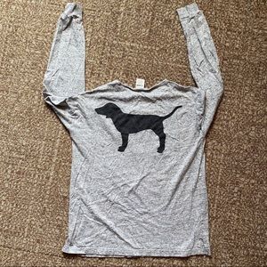 VS Pink Campus Tee V-Neck Ladder Strap Front Small